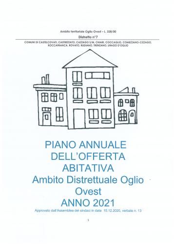 Piano annuale offerta abitativa - Ambito Oglio Ovest- Anno 2021